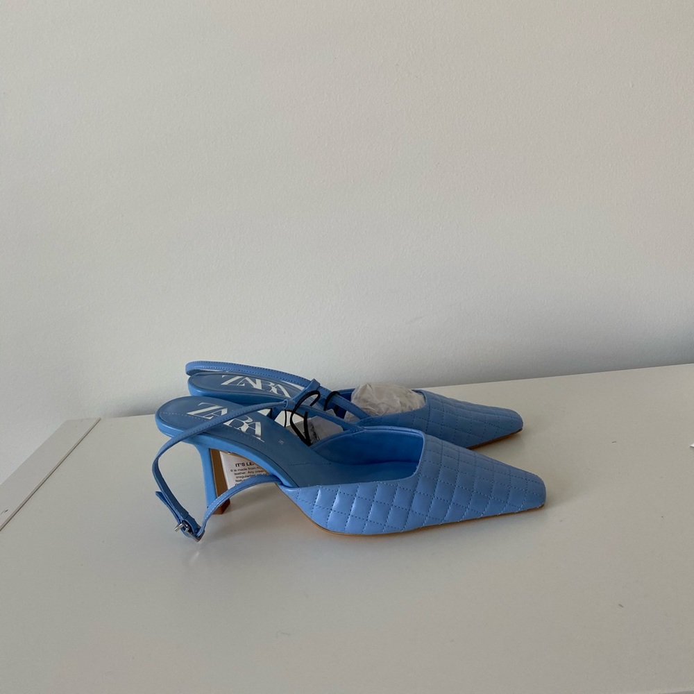 ❌SOLD❌ ZARA QUILTED LEATHER HEELED SLINGBACK - Picture 11 of 11